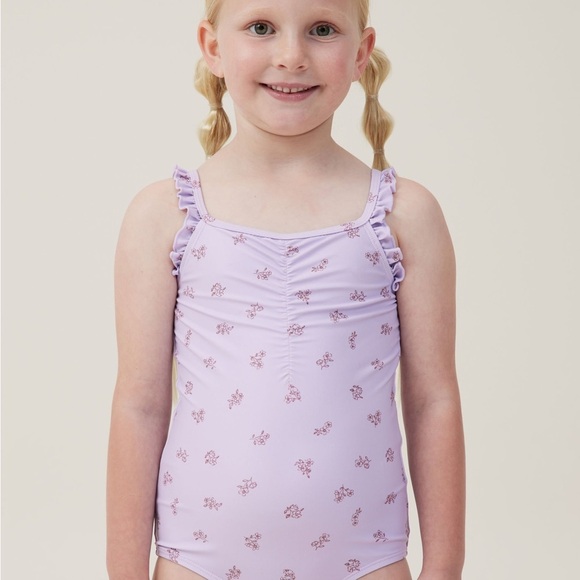 Cotton On Girls Arabella Floral Print Ruffle One Piece Swimsuit - Size 8 - Picture 4 of 4
